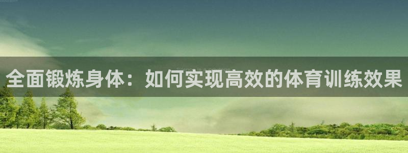 678体育官网下载：全面锻炼身体：如何实现高效的体育训练效果